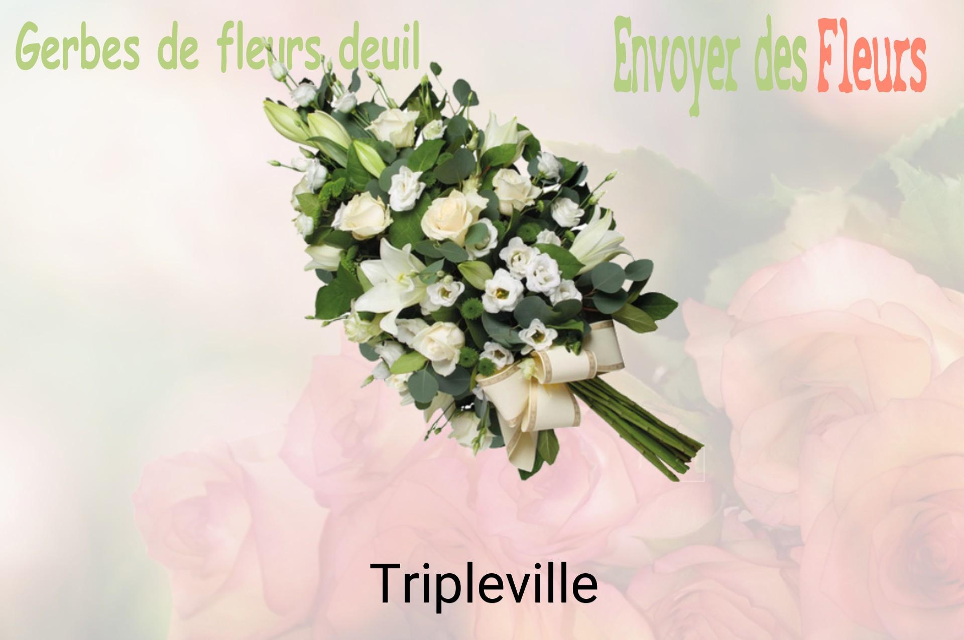Gerbe de fleurs de deuil livrée à Tripleville